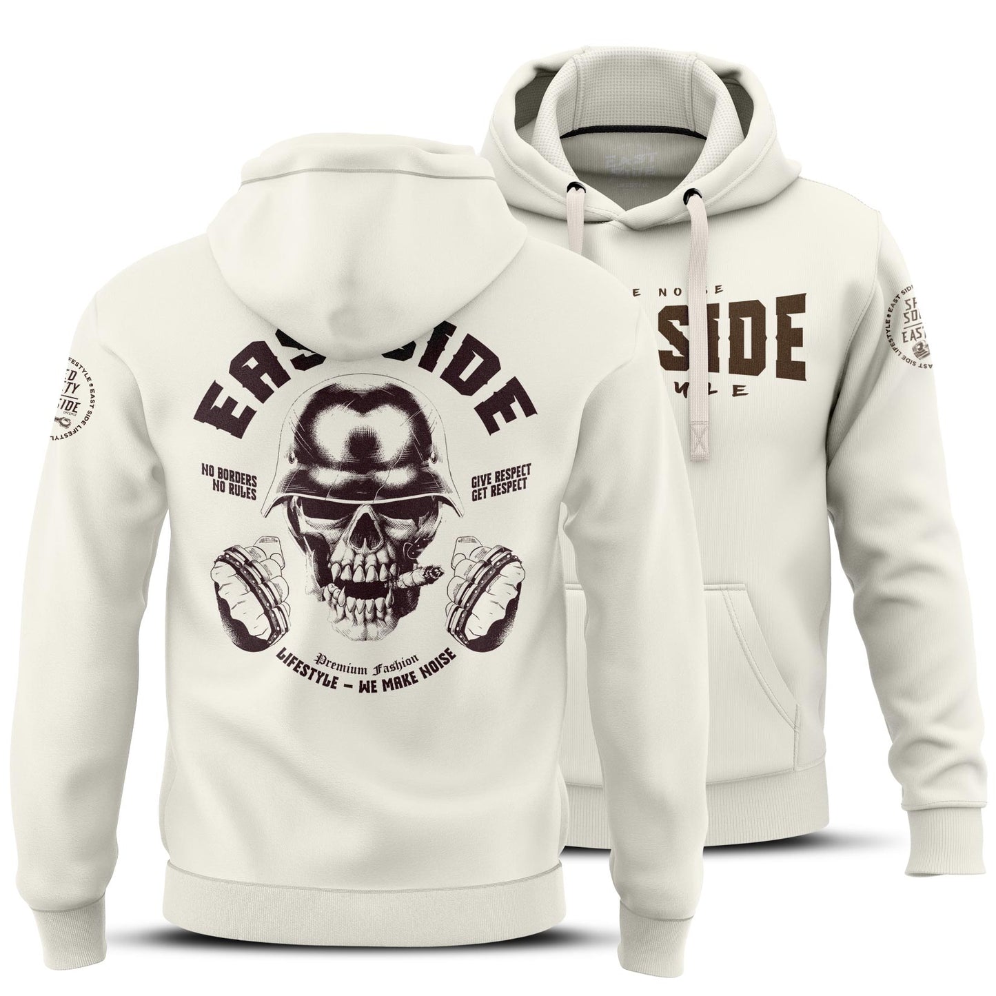 Biker Hoodie - East Side Skull