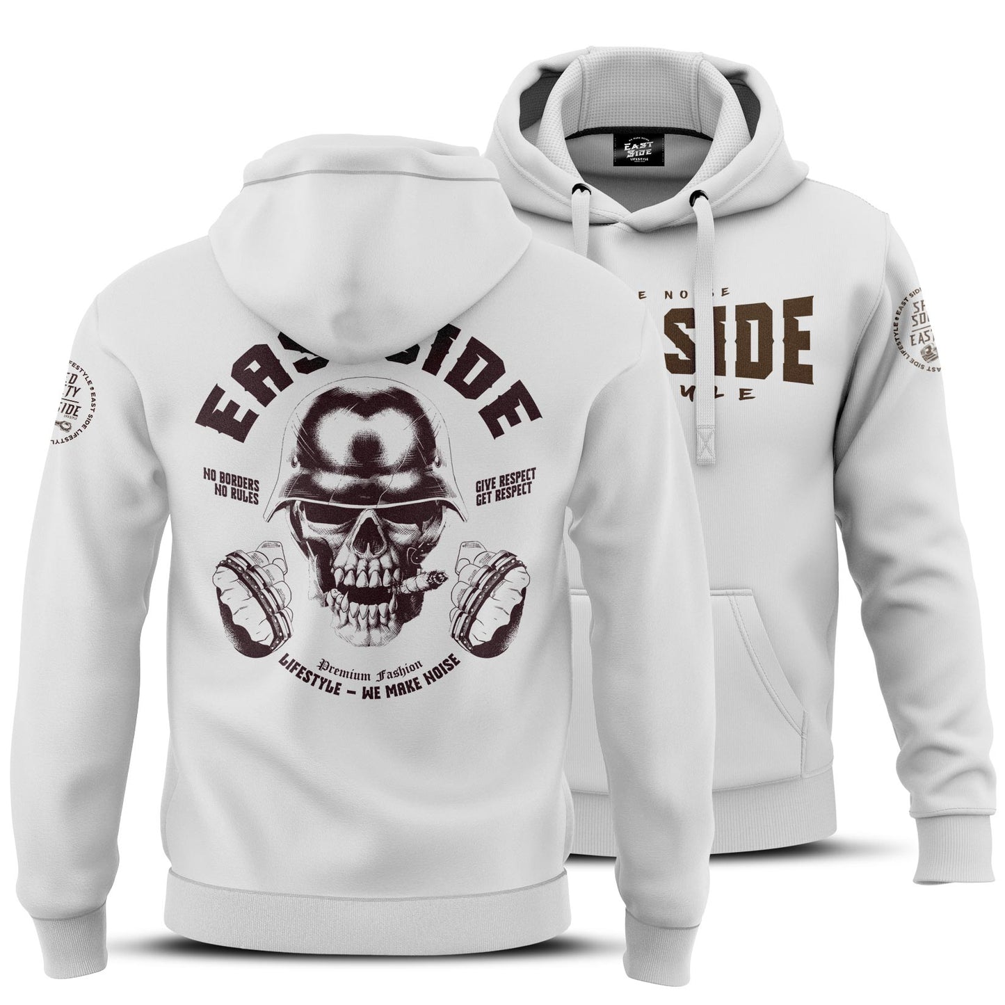 Biker Hoodie - East Side Skull