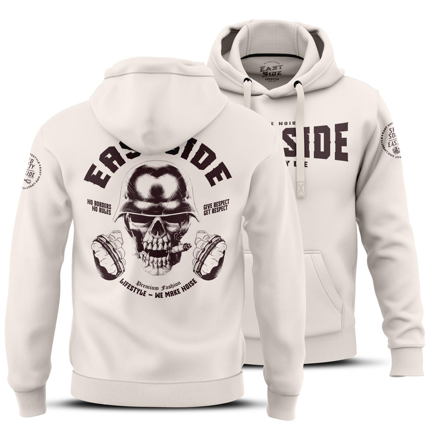 Biker Hoodie Mandel White